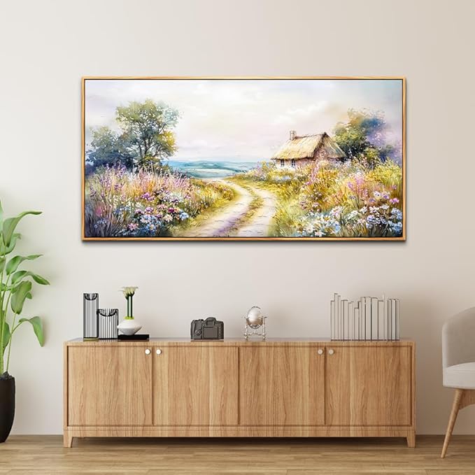 ZUITINGHUA Wood Framed Canvas Wall Art For Living Room Large Wall Decor For Office Bedroom Decoration Country Road Landscape Pictures Farmhouse Paintings Artwork Mural Aesthetic Home Decor 30x60 In-Ruum Studio Home