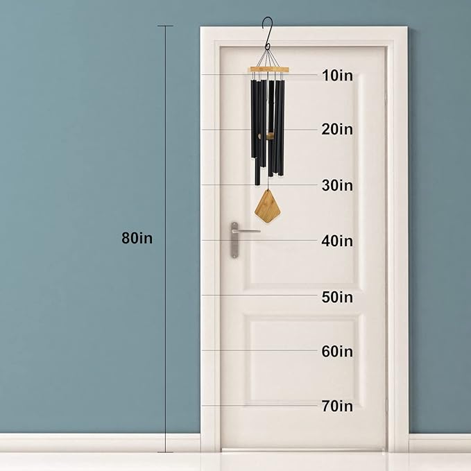 Wind Chimes Outdoor Large Deep Tone, 36 Inches Sympathy WindChimes Outdoor Memorial Windchime for Mom/Housewarming/Christmas, Black Wind Chime for Outside Garden, Patio, Home Decor-Ruum Studio Home