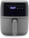 GreenLife Compact Electric Air Fryer Oven, 5.3 QT, PFAS-Free Ceramic Nonstick Drawer, 8 One Touch Digital Display, Easy View Window, Auto Shut-Off Timer, Dishwasher Safe Parts, 1500 Watts, Graphite-Ruum Studio Home