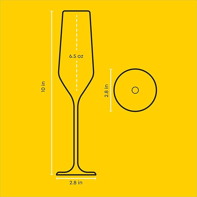 JoyJolt Champagne Glasses Layla Collection, Set of 4 – 6.7 oz Elegant Crystal Stemmed Champagne Flutes for Prosecco, Sparkling Wine, Mimosas, Cocktails, Weddings, Anniversaries, Parties-Ruum Studio Home