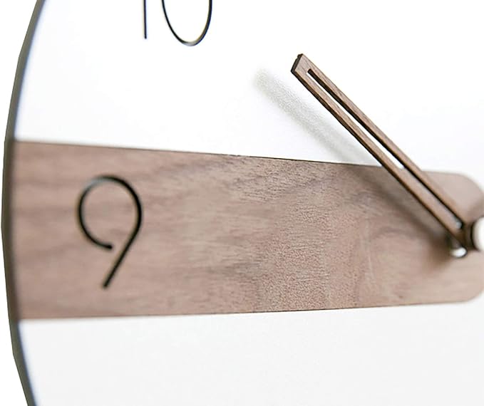 Stephanie Imports Modern Minimalist Exposed Wood Silent Wall Clock (Numerical)-Ruum Studio Home