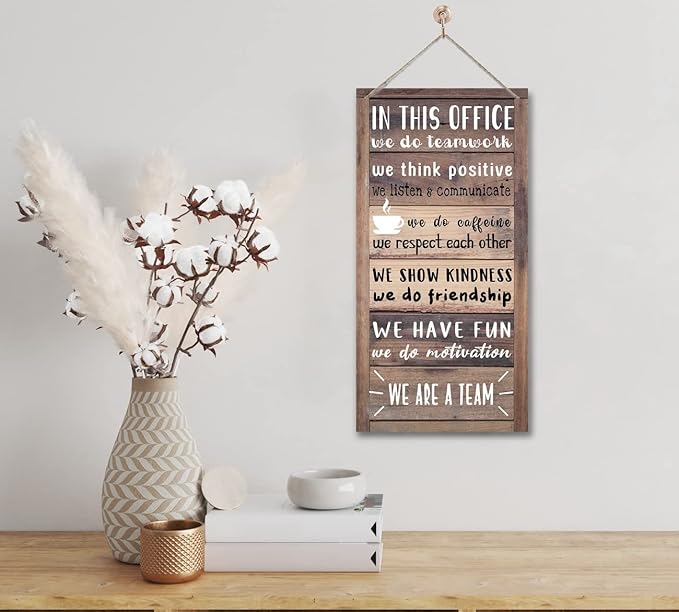 We Are A Team Office Signs Decor, Hanging Wood Sign Office Decoration, Motivational Quotes Wall Décor, Human Resources Offices Wall Decoration, Team Gift, Gift for Leader-Ruum Studio Home