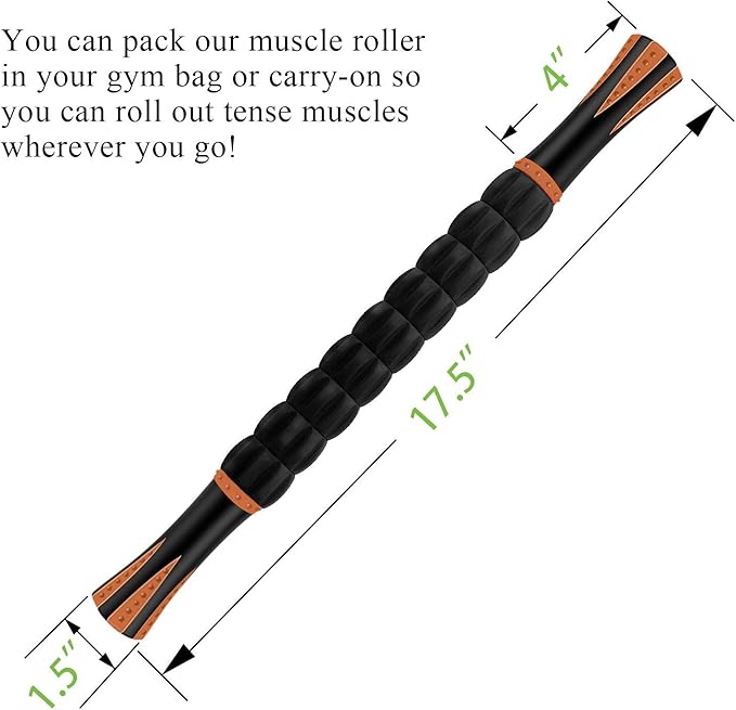 Muscle Roller Stick for Athletes - Massage Roller to Reduce Muscle Soreness, Cramping & Tightness in Legs, Arms, Back & Calves-Body-Building Apparatus-Ruum Studio Home