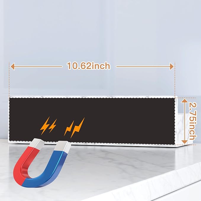 Magnetic Spice Rack for Refrigerator, Kitchen Organizer and Storage Shelf, Marble(4 Pack)-Ruum Studio Home