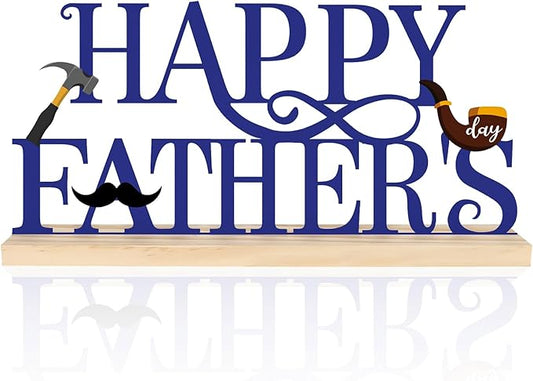 COCHIE Metal Happy Father's Day Sign, Fathers Day Decorations for Home, Shelf, Mantel, Indoor, Table Top Party Decoration, Fathers Day Gift for Dad from Daughter Son (Father's Day)-Ruum Studio Home