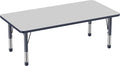 FDP Rectangle Activity School and Classroom Kids Table (30 x 60 inch), Toddler Legs, Adjustable Height 15-24 inches - Gray Top and Navy Edge-Ruum Studio Home
