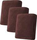H.VERSAILTEX Velvet Stretch Couch Cushion Cover Plush Cushion Slipcover for Chair Loveseat Sofa Cushion Furniture Protector Seat Cushion Sofa Cover (3 Piece Sofa Cushion Covers, Brown)-Ruum Studio Home