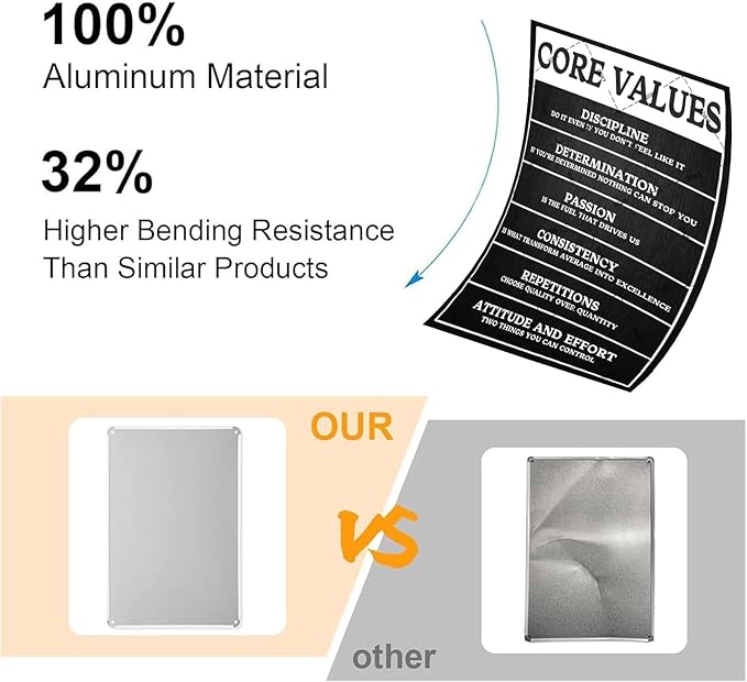 Core Values Motivational Metal Tin Sign - 12x8 Inch Inspirational Wall Art Poster, Positive Quote Office Decor for Workplace, Living Room, Bathroom, Home & Gym - Rustic Vintage Home Decoration Gift-Ruum Studio Home