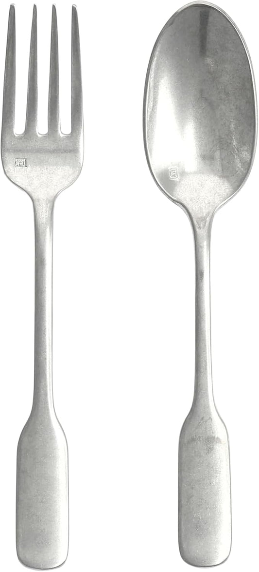 Fortessa Ashton 18/10 Stainless Steel, 2 Piece Serving Set, Antiqued Silver-Ruum Studio Home