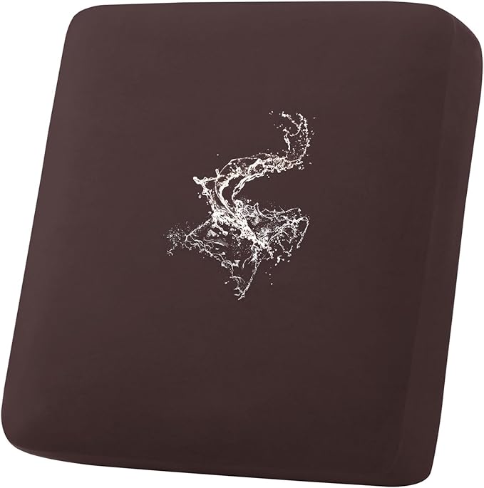 hyha Waterproof Couch Cushion Covers, Stretch Sofa Couch Seat Slipcover for Dog Washable, Non-Slip Waterproof Outdoor Cushion Covers for Patio Furniture Replacement (1 Piece for Small, Chocolate)-Ruum Studio Home