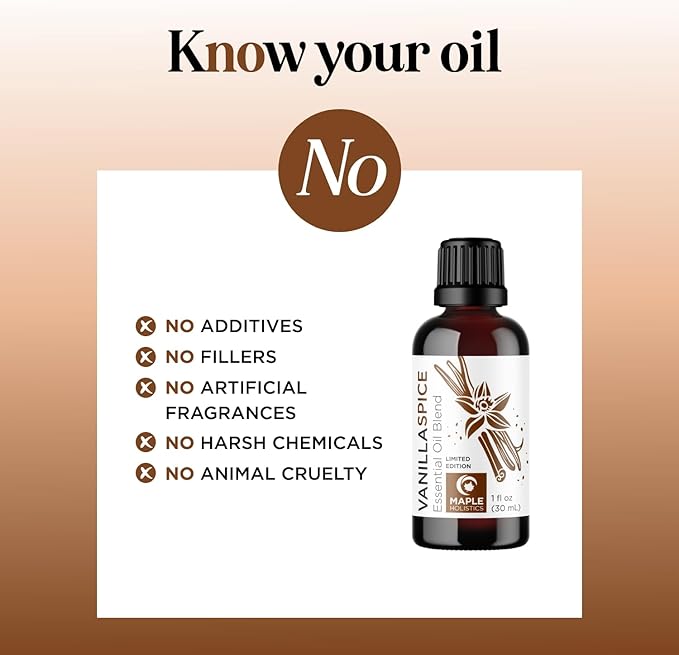 Vanilla Essential Oil Blend for Diffusers - Vanilla Spice Aromatherapy Essential Oil for Diffusers Baths Candles Soaps & DIYs Made with 100% Pure Oils Nutmeg Cinnamon Cardamom & Clove-Ruum Studio Home