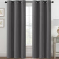 H.VERSAILTEX Blackout Curtains for Bedroom Thermal Insulated Room Darkening Living Room Curtains 84 Inch Long Grommet Privacy Protection Window Curtain Panels/Drapes, 2 Panels, Charcoal Grey-Ruum Studio Home
