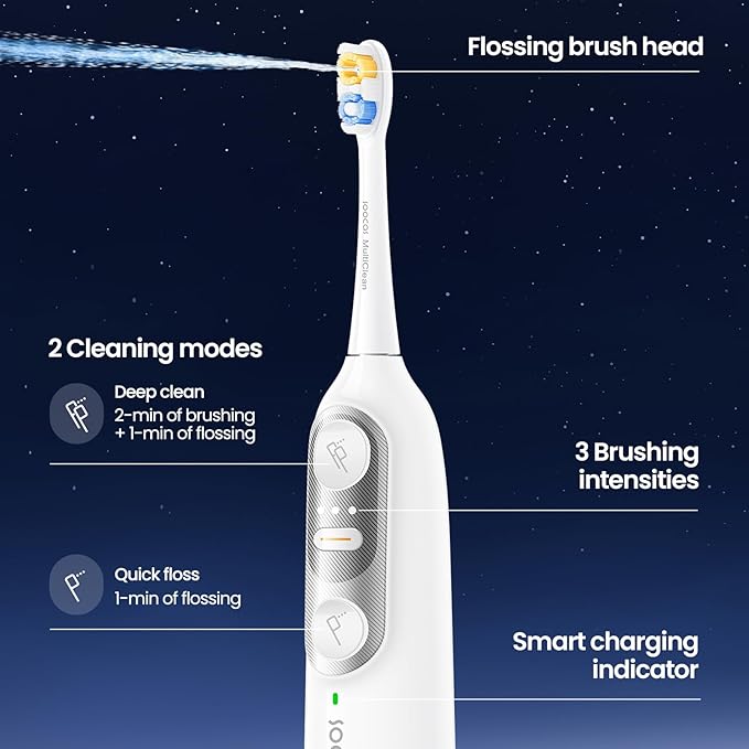 Soocas NEOS II Ultimate Set - Electric Toothbrush with Water Flosser, Sonic Electric Toothbrush for Adults, Portable for Travel, Deep Clean for Implants & Braces, Healthier Gums, Pearl White-Ruum Studio Home