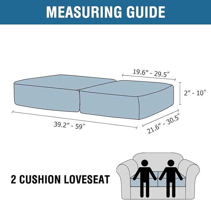 H.VERSAILTEX Velvet Stretch Couch Cushion Cover Plush Cushion Slipcover for Loveseat Cushion Furniture Protector Seat Cushion Sofa Cover (2 Piece Medium Sofa Cushion Covers, Caramel)-Ruum Studio Home