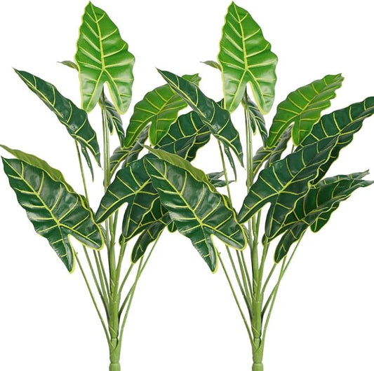 Melorca&Guilla Artificial Plants 2PCS 30“ Fake Taro Plants,Large Faux Plant,Artificial Grass Greenery Shrubs Bushes for Garden Porch Window Box Shop Office Home Décor-Ruum Studio Home