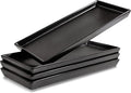 Home Beets Matte Black Ceramic Serving Platters (14 x 6 Inch Rectangle Plates) Serving Dishes for Entertaining, Food, Appetizers, Desserts, Cheese Board, Charcuterie, Sushi - Set of 4 Party Trays-Ruum Studio Home