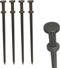 Double Head Tent Stakes - Heavy Duty Steel Tent Stakes, Versatile Ground Spikes to Anchor Commercial Inflatables, Party Tents, and Outdoor Camping Shelters, 3/4 x 24 Inch, 4-Pack-Ruum Studio Home