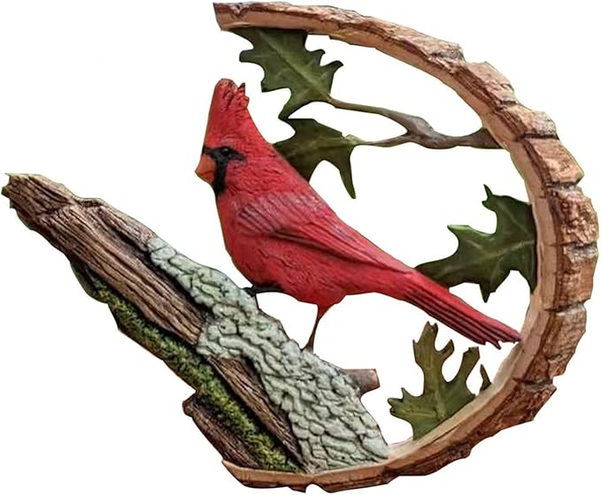 Cardinal Wood Carving - Handmade 'Cardinals Appear When Angels are Near', Unique Original Art Carving Work Statue Decor Small Animal Sculpture Art Wood Miniature-Ruum Studio Home