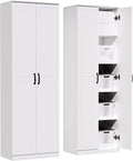 71" Tall Pantry Cabinet/Storage Cabinet, Wood Cupboard with 2 Door and 3 Adjustable Shelves for Kitchen, Dining Room, Living Room, Bathroom (Style 2)-Ruum Studio Home