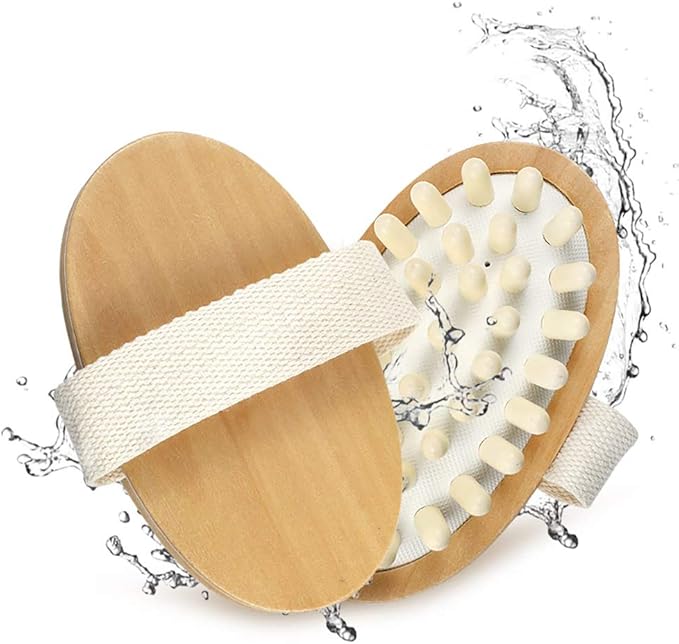 Natural Wooden Massage Body Brush for Cellulite and Improve Lymphatic Blood Circulation Dry Brush Remove Dead Skin Shower Bathe SPA Bath Brush-Ruum Studio Home