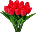 Artificial Tulips Flowers 15Pcs Faux PU Tulip Real Touch Tulip Fake Flowers Bouquets Arrangements for Mother's Day Easter Spring Flowers Gifts Home Table Décor-Ruum Studio Home