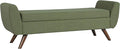 HomePop Modern Storage Bench with Wood Legs Home Décor|Bench with Storage for Living Room & Bedroom - Olive Green Woven-Ruum Studio Home