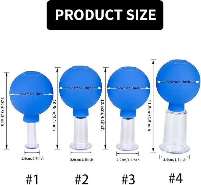 Facial Cupping Therapy Set Plastics, Eye Face Vacuum Massage Anti Cellulite Cup - Silicone, for Beauty Body Cup Lymphatic Fascia Massager-Ruum Studio Home
