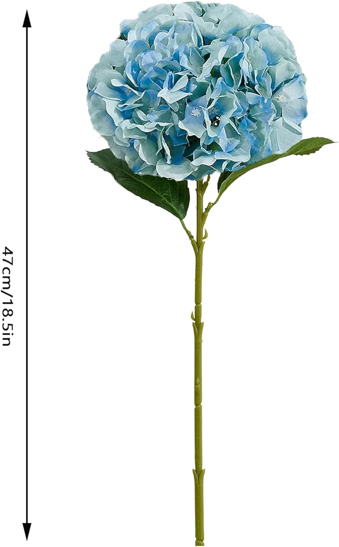 8Pcs Blue Fake Flowers Silk Hydrangea Artificial Flowers Bouquets Faux Hydrangea Stems for Home Table Centerpieces Wedding Party Decoration-Ruum Studio Home