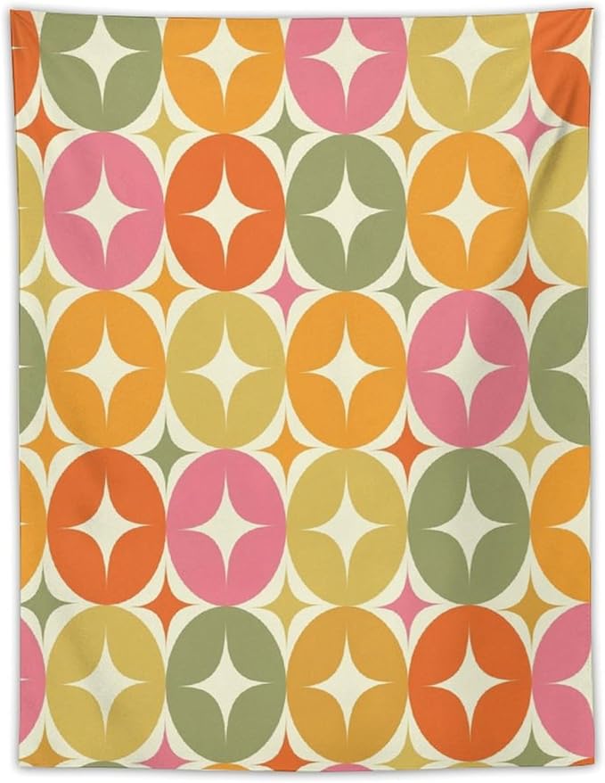 ICMOLYYENLO Abstract Cat Tapestry, Medieval Abstract Atomic Star Cat Vintage Home Wall Hanging Art Tapestry for Bedroom Living Room Dormitory 30x40 Inch-Ruum Studio Home