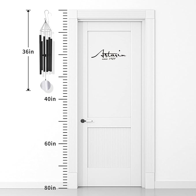 ASTARIN Wind Chimes Outdoor Large Deep Tone,36 Inch Large Chimes for Outside Tuned Relaxing Soothing Low Bass,Memorial Windchimes Sympathy for Mom Dad,Black-Ruum Studio Home