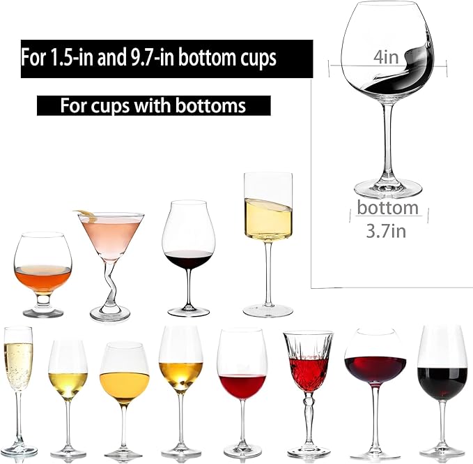 Wine Glass Rack - Under Cabinet Stemware Wine Glass Holder Glasses Storage Hanger Metal Hanging Organizer for Bar Kitchen 3 Rows Black-Ruum Studio Home