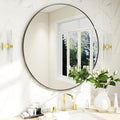 BEAUTYPEAK 20 Inch Round Mirror, Metal Frame Circle Mirror, Wall Mounted for Entryway, Bathroom, Vanity, Living Room, Black-Ruum Studio Home