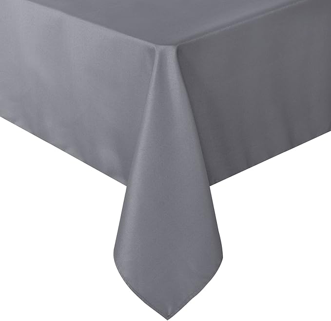 sancua Square Tablecloth - 60 x 60 Inch - Water Resistant Spill Proof Washable Polyester Table Cloth, Decorative Fabric Table Cover for Dining Tables, Buffet Parties and Camping, Light Grey-Ruum Studio Home