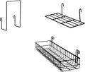 FRIADE Wall Grid Panel Hanging Basket with Hooks,Bookshelf,Display Shelf,Wall Organizer and Metal Shelving for Home Supplies,1 Set of 3 (Black)-Ruum Studio Home