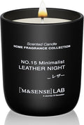 M&SENSE Natural Soy Candle| Leather Night | 5.3 oz | Minimalist Scented Candle for Relaxation, Gifting, Home Décor | for Bedroom, Office, Party Small-Ruum Studio Home