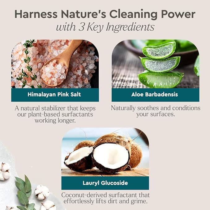 Puracy Multi-Surface Cleaner Concentrate - TikTok Trend Items, Natural All Purpose Cleaning Solution, Plant-Powered Cleaner Must Haves from TikTok Made Me Buy It (Free & Clear, 16 fl oz)-Ruum Studio Home