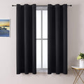 ChrisDowa Grommet Blackout Curtains for Bedroom and Living Room - 2 Panels Set Thermal Insulated Room Darkening Curtains (Black, 42 x 63 Inch)-Ruum Studio Home
