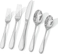 HIKAA Wave Design Silverware Set Service for 6, 30-Piece Artistic Stainless Steel Flatware Set with Fibonacci Pattern, Heavy Duty Mirror Polished Cutlery Set-Ruum Studio Home