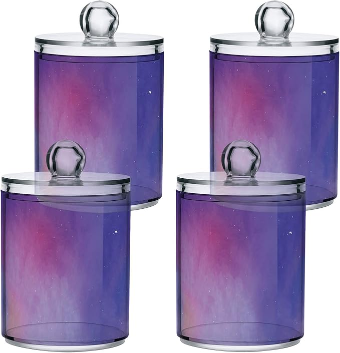 Galaxy Purple 2PCS Airtight Transparent Glass Storage Jar, Food Storage Container Glass, Can Store Candy, Salt, Coffee Beans, With lid, Easy To Use…-Ruum Studio Home