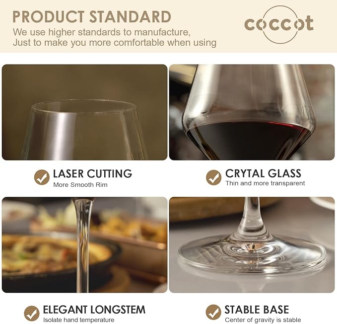 Wine Glasses,White Red Wine Glasses Set of 6,Lead-Free Premium Crystal Clear Glass,Hand Blown Italian Style Burgundy Long Stem Wine Glasses,Great Gift Packaging(16oz,6pack)-Ruum Studio Home