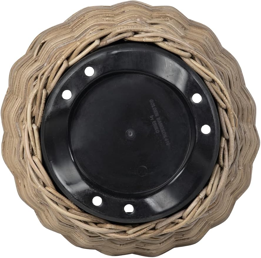 Rattan Kobo Indoor Outdoor Planter Basket with Plastic Pot X Large 12 Gallon Soil Capacity-Ruum Studio Home