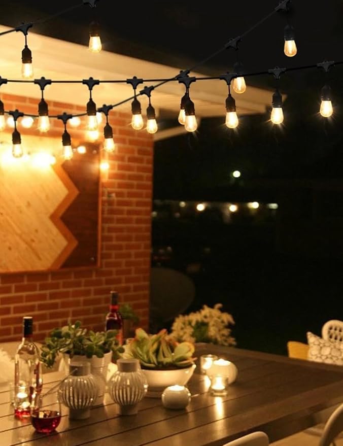 Svater Outdoor Led String Lights 75 FT, Patio Lights for Outside with 26pcs S14 Shatterproof Bulbs, IP65 Waterproof Commercial Grade Market Light, 1 Watt E26 Dimmable 2700K Warm White-Ruum Studio Home