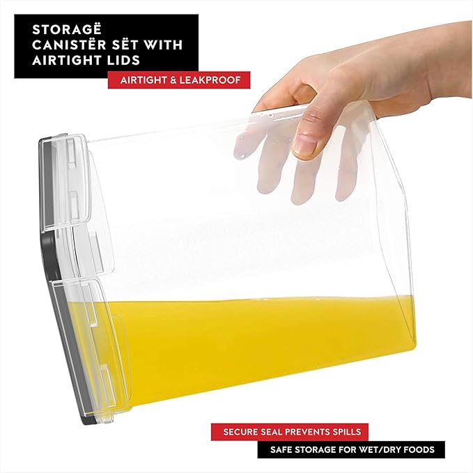 Extra Large Flour and Sugar Storage Containers 6.5L - 220 Fl. Oz 2 Pc Plastic Bulk Airtight Food Storage Rice Containers With Lids - Kitchen Pantry Organizer and Storage Canisters, Marker and Labels-Ruum Studio Home