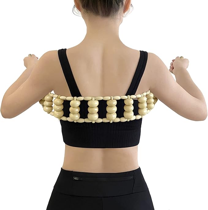 Wood Back Massage Roller Rope, Portable Wood Therapy Cellulite Massage Tools, Handheld Lymphatic Drainage Massager, Multi-Functional Manual Massage Roller Rope Strap for Full Body Muscle Pain Relief-Ruum Studio Home