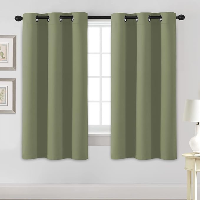 H.VERSAILTEX Blackout Curtains for Bedroom Thermal Insulated Room Darkening Living Room Curtains 63 Inch Long Grommet Privacy Protection Window Curtain Panels/Drapes for Nursery, 2 Panels, Sage-Ruum Studio Home