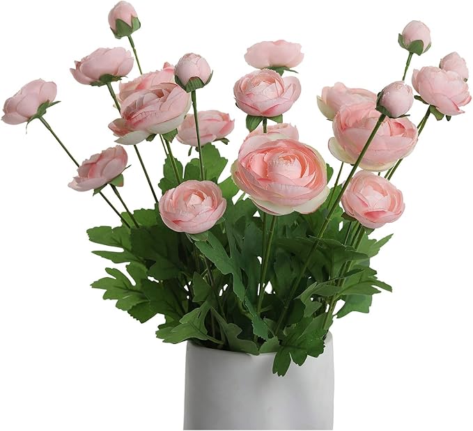 Artificial Silk Flowers Ranunculus Fake Flower,Suitable for Core Decorations,Weddings,Homes,Artistic Decorations,and Props (Pink)-Ruum Studio Home