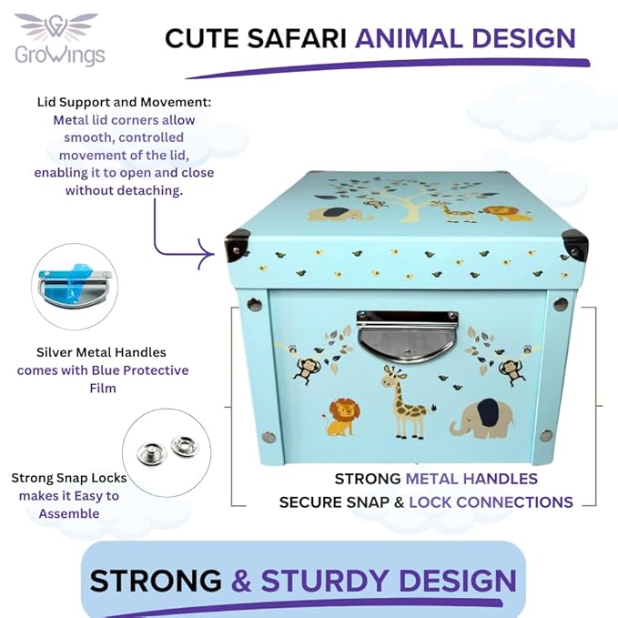 GroWings Baby Keepsake Box - Large Memory Storage for Newborns, Suitable for Boys and Girls, Strong, Durable, and Collapsible Gifts-Ruum Studio Home