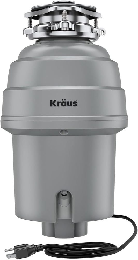 KRAUS WasteGuard High-Speed 3/4 HP Continuous Feed Ultra-Quiet Motor Garbage Disposal with Power Cord and Flange Included and Universal Mount, KWD210-75MGR-Ruum Studio Home