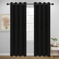 Easy-Going Blackout Curtains for Bedroom, Solid Thermal Insulated Grommet and Noise Reduction Window Drapes, Room Darkening Curtains for Living Room, 2 Panels (52x84 in,Black)-Ruum Studio Home