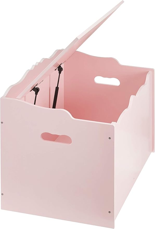 Amazon Basics Kids Toy Box, Wooden Organizer Storage Chest, Pink, 30" x 18" x 19"-Ruum Studio Home